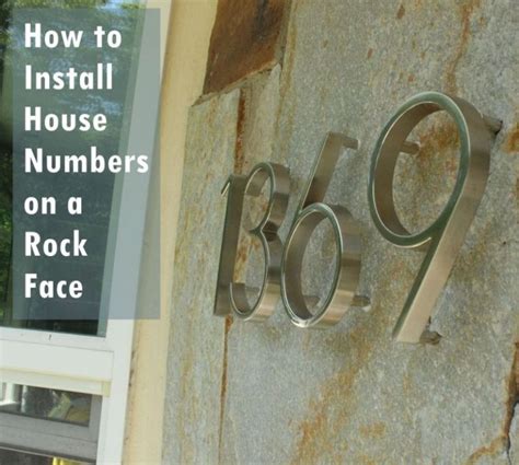 metal house numbers to attach to stone|how to mount house numbers.